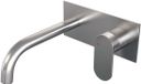 Brauer Brushed Edition Inbouw Wastafelmengkraan met Gebogen Uitloop en Afdekplaat Model C1 RVS Geborsteld PVD