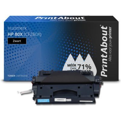 PrintAbout HP 80X (CF280X) Toner Zwart Hoge capaciteit
