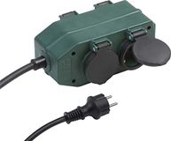 Meister Stekkerblok 4-voudig - 2 m kabel - rubberen slang - IP44 outdoor