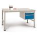 Manuflex AU5565.7035 table de travail complète avec piètement universel et plateau en multiplex, l x P x H = 1500 x 800 x 760-870 mm gris-blanc (RAL 7035)
