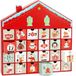 BRUBAKER Adventskalender om te Vullen - Kersthuis 2024 - DIY Kerstkalender met 24 Deurtjes voor Waardebonnen, Snoep en andere Verrassingen - 40,5 cm Hoog Gemaakt van Karton - Rood