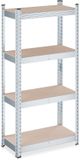 Merkloos Relaxdays stellingkast - 120 x 60 x 30 cm - tot 700 kg - verzinkt staal - steeksysteem