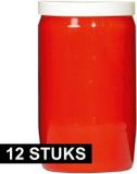 Spaas Grafkaars/gedenklicht - 12x - rood - 7 x 15 cm - 6 dagen brandtijd