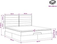 vidaXL Ottomanbed met matras en blauwe LED-verlichting, 180 x 200 cm, met stoffen bekleding