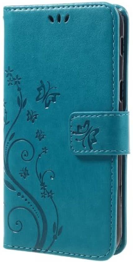 GSM-Hoesjes.be Book Case Hoesje Bloemen Samsung Galaxy A5 2017 - Blauw