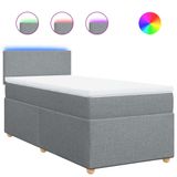 VidaXL Boxspring met matras stof lichtgrijs 90x190 cm
