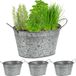 Relaxdays Bloempot zink set van 4 - plantenpot - ovaal - binnen of buiten - zinken emmer