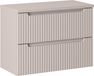Nova Meuble sous vasque suspendu 2 tiroirs avec plan 80 cm taupe