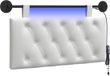 vidaXL - Hangend hoofdbord - Met LED-verlichting - Wit - Stof