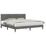 vidaXL Bedframe met hoofdeinde, donkergrijs, 180 x 200 cm, fluweel
