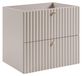 3xE living meuble de salle de bain avec découpe pour lavabo, couleur cachemire, poignées en trois couleurs, dimensions 60 x 44,4 x 57 cm