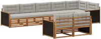 vidaXL - Bank loungeset - 8 zitplekken - Naturel en lichtgrijs - Acacia hout