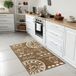Tapis de cuisine sisal moderne court touffeté café moka expresso brun beige 140 x 200 cm