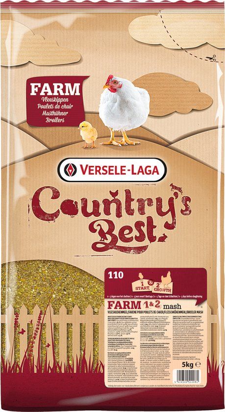 Versele-Laga Country's Best Farm 1&2 Mash Groeikorrel Vlees Kip - 5 kg