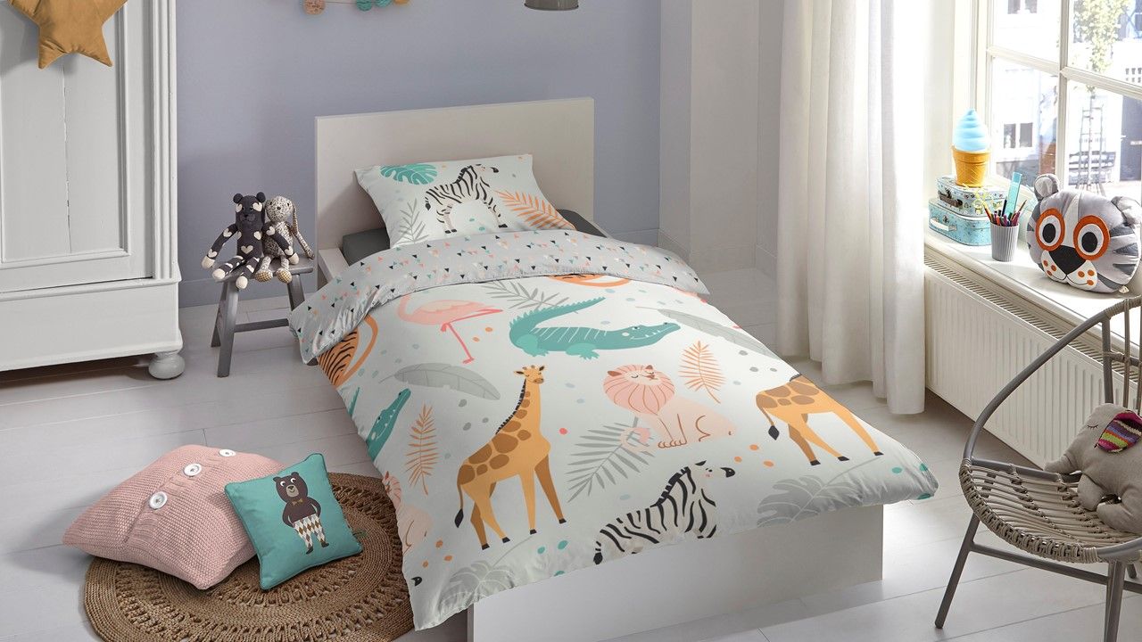 Good Morning Kinderdekbedovertrek Zoo - 140x220 cm - Katoen - Multi