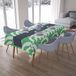 Bonamaison Tafelkleed, Anti-Mold, Sneldrogend, Waterdicht, 100% Polyester Tafellaken, Petroleum Groen, Wit, 140 x 200 Cm