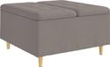 Syfax Ottoman met Opbergruimte Taupe 80 x 80 x 45 cm Stof