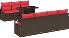 vidaXL Tuinbank Set Bruin Poly Rattan