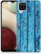 Samsung TPU Hoesje voor Galaxy A12 Bumper Hoesje Wood Blue