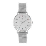 TOM TAILOR - Dames Quartz Polshorloge - Kast van Metaallegering in Zilverkleurig - Band van Roestvrij Staal in Zilverkleurig - Waterdicht 3 Bar - Design - TT-W0043
