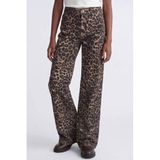 JJXX GIRL wide leg casual broek met panterprint - bruin
