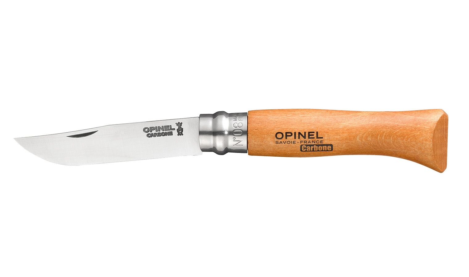 Opinel No. 08 Carbon Steel Folding Knife - 8.5cm Blade