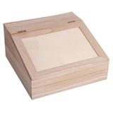 Rayher Hobby Houten Kist Met Schuin Klapdeksel, 24 x 24 x 12 cm, FSC-Gecertificeerd, Opbergdoos, 62409000, Hout