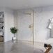 FortiFura Galeria Vrijstaande Inloopdouche - 110x200cm - Helder Glas - Antikalk - 8mm Veiligheidsglas - Geborsteld Messing (Goud)