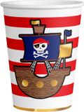 Amscan Pirates Map papieren bekers 8 stuks 250ml