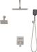 VEVOR Douchesysteemset met 12 inch regendouchesysteem / 6 inch wandmontagekop / 4-in-1 handdouche, draaibare dubbele regenkop (3 functies), messing klep en afwerkingsset, geborsteld nikkel