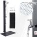 Vevor Solardouche 40 L, Tuindouche 2290 MM, Buitendouche, Incl. Grondplaat, Hand- en Voetkraan, Warm- en Koudwaterregeling, Campingdouche voor Tuin, Zwembad, Strandzwembad, Zwart