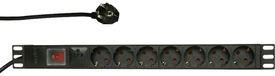 LogiLink Professional PDU7C01 hoogwaardige19 stekkerdoos - Noir - 7-voudig CEE7/3 (geaard contact)
