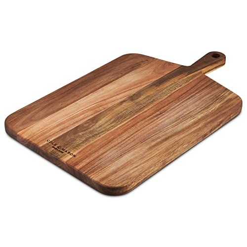 Cole & Mason Barkway Grote dubbelzijdige snijplank met handvat van acaciahout, 520 x 320 x 20 mm, niet vaatwasmachinebestendig