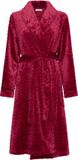 Pastunette - Badjas - Rosewood Elegance - Flannel Fleece - Rood - Maat M