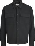 JACK & JONES JCOFUSION JERSEY WAFFLE OVERSHIRT Heren Overhemd Zwart L