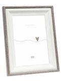 Deknudt Frames - Fotolijst S68VG2 - wit met bruin-grijze schuine rand - 10 x 15 cm
