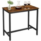 ACAZA Bartafel - Keukentafel - 120 x 60 x 105 cm (L x B x H) - Vintage Bruin / Zwart