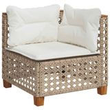 vidaXL 10-delige Loungeset met kussens, polyrattan, beige