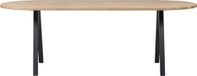 WOOOD Tablo Table Ovale met 2-Standen Poot - Eiken/Metaal - 75x220x90