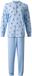 Lunatex - Warme Dames Pyjama 124286 - Aangeruwd Interlock - Blauw - Maat M