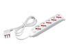 ROSI Meervoudige stekkerdoos serie Emilia 5 prese schuko biv. 10/16A Wit