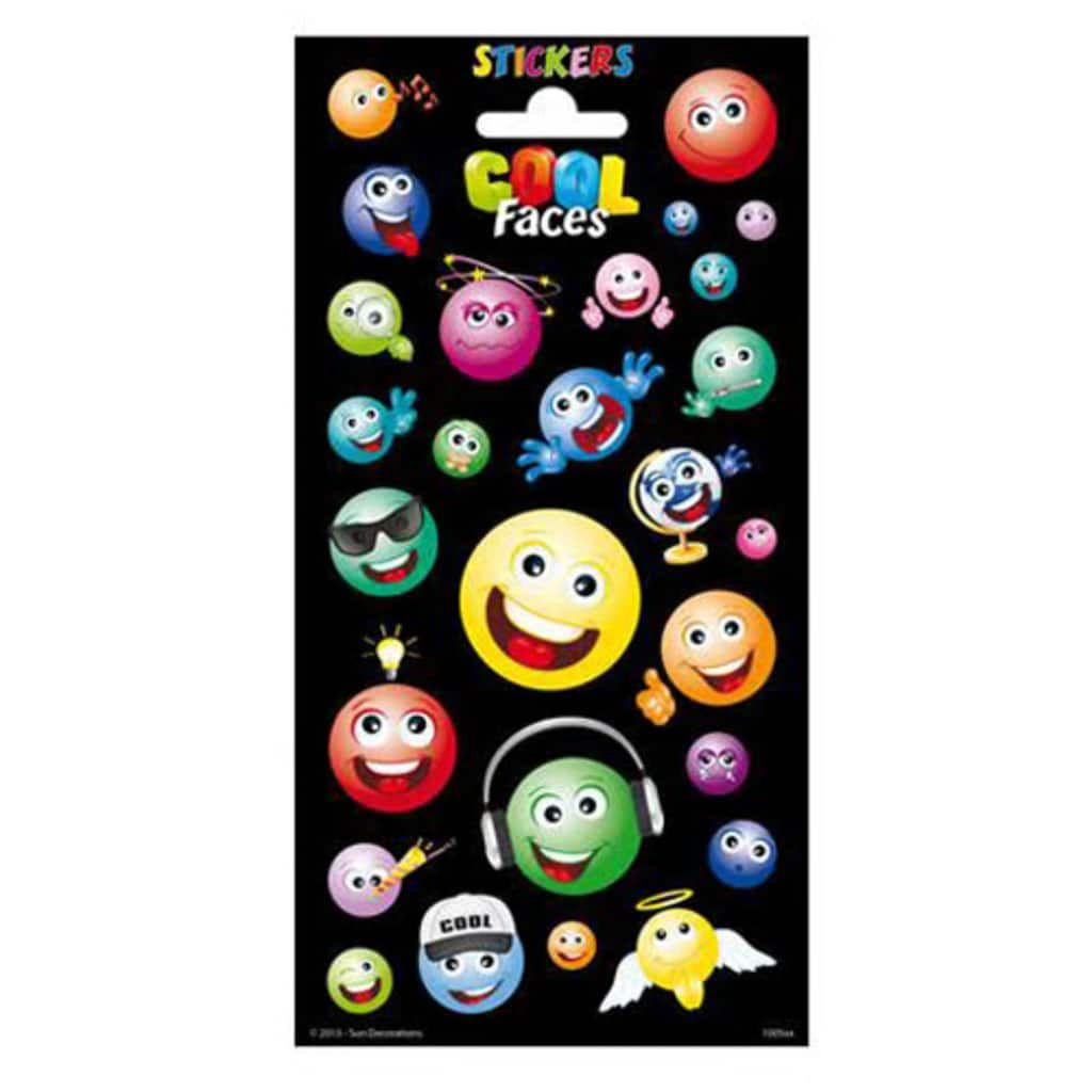 Universeel Stickers Cool Faces - Multicolor - 8718274285338