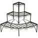 TecTake Support de plantes Noir Acier 3 étagères 60x60x60cm