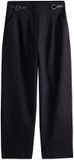 Next - Dames - N. Premium broek van zware pontestof met wijde, ronde pijpen - Zwart