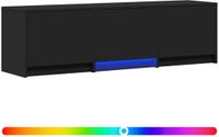 vidaXL TV-kast met LED 140 x 34 x 40 cm Zwart Geconstrueerd hout