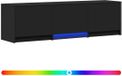 vidaXL TV-kast met LED 140 x 34 x 40 cm Zwart Geconstrueerd hout
