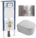 Geberit QeramiQ Dely Swirl Toiletset - 36.3x51.7cm - Geberit UP720 Duofix Sigma inbouwreservoir - 35mm zitting - bedieningsplaat steel - ronde knoppen - mat wit