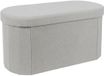 Home Deco Factory Poef/hocker opvouwbaar - ovaal - opbergbox - grijs - polyester/mdf - 76 x 38 cm