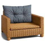 Amazinggirl Kussen Lounge Tuinmeubelen - Rugkussen 40x70 cm Jeanskleur Eco-linnen