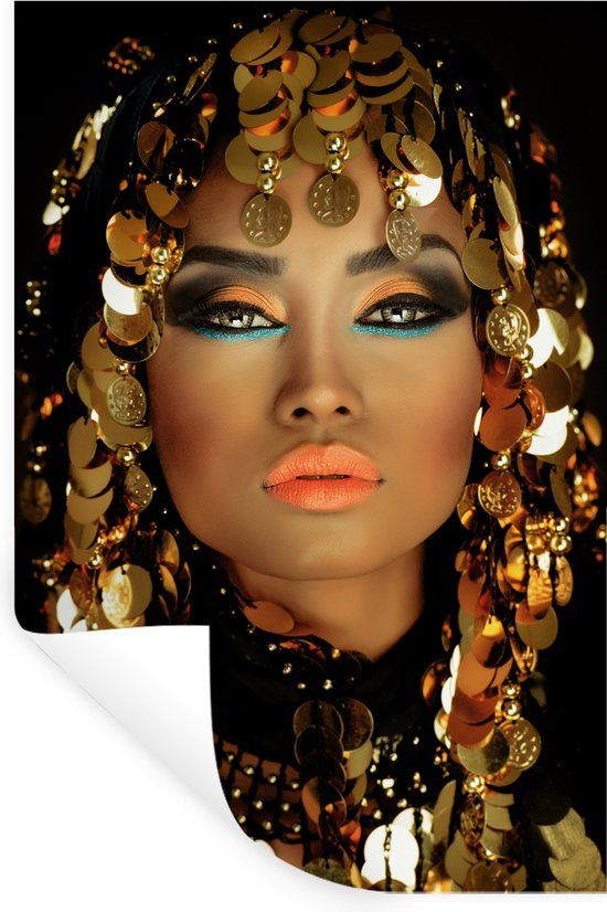 StickerSnake Muursticker - Cleopatra - Goud - 40x60 cm